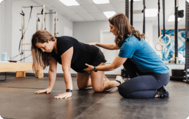 Pregnant woman doing safe prenatal physical therapy in San Antonio