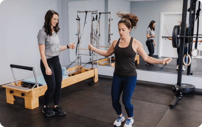 Woman doing pelvic floor physical therapy exercises in San Antonio clinic