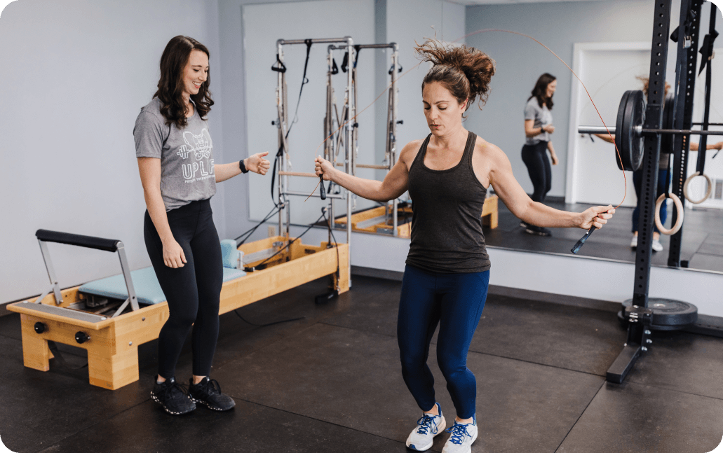 Woman doing pelvic floor physical therapy exercises in San Antonio clinic