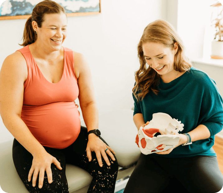 Pregnant woman receiving physical therapy in San Antonio