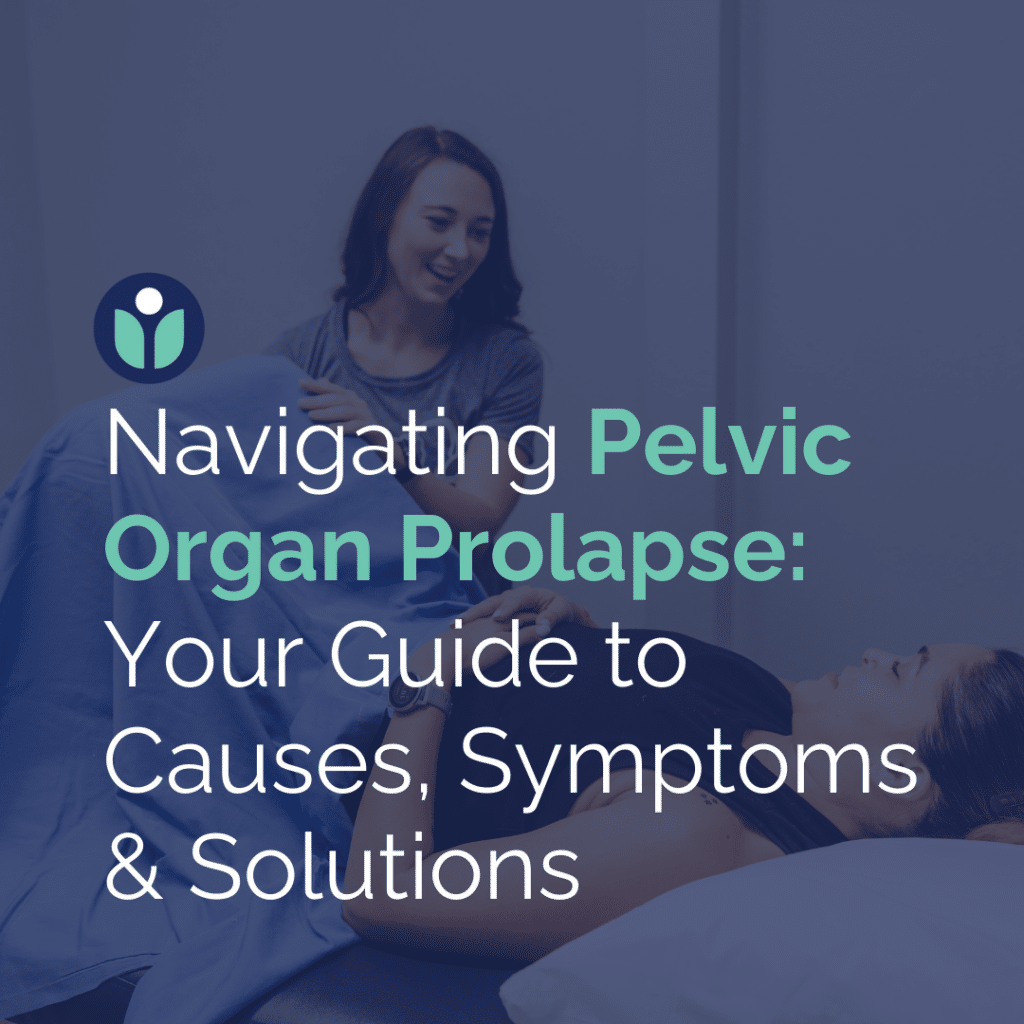 A physical therapist preparing for an internal examination to check for pelvic organ prolapse while speaking to a patient, offering guidance and care. The examination is consent-based, ensuring patient comfort and understanding.