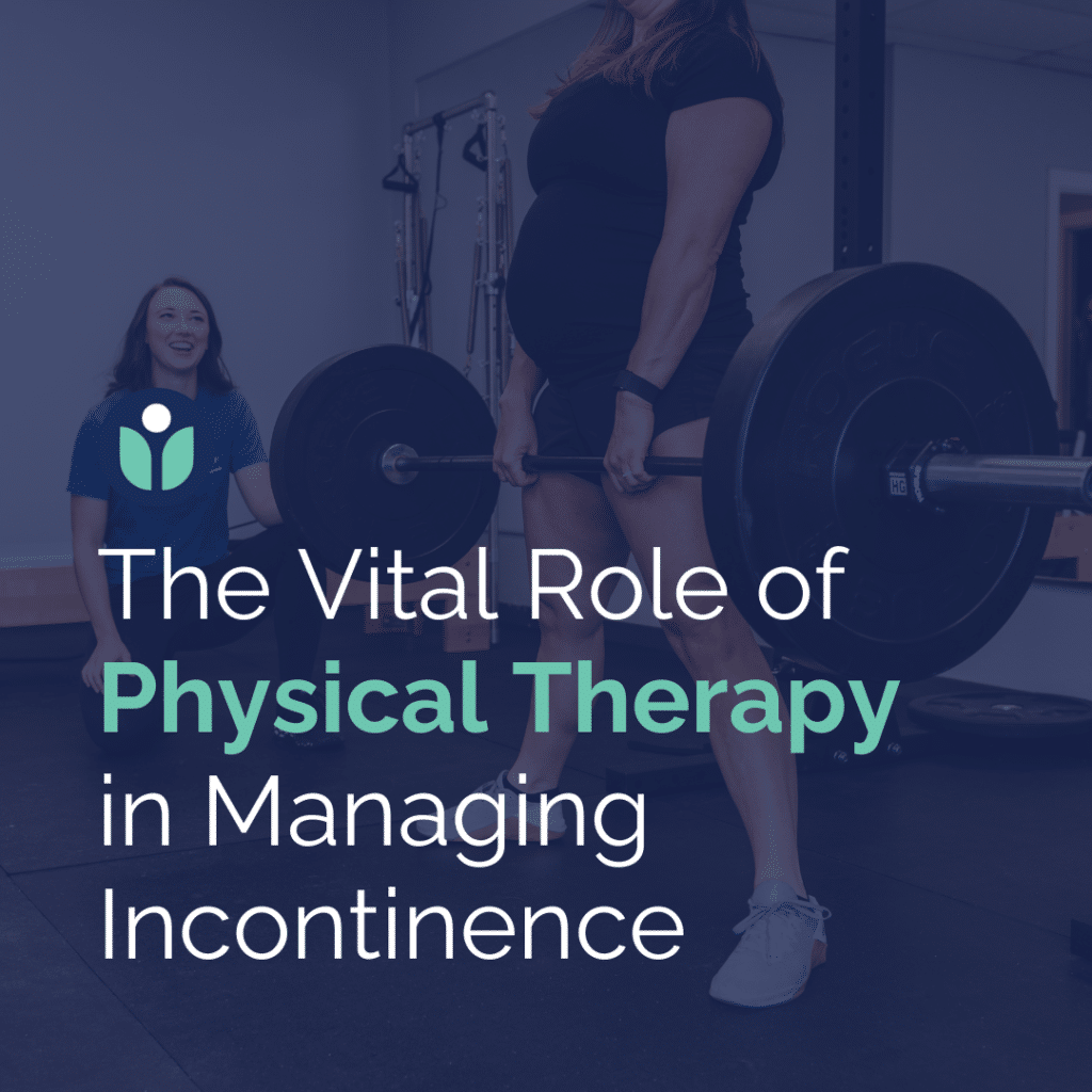 Physical therapist guiding a patient during a barbell lift, demonstrating the hands-on approach of pelvic floor physical therapy.