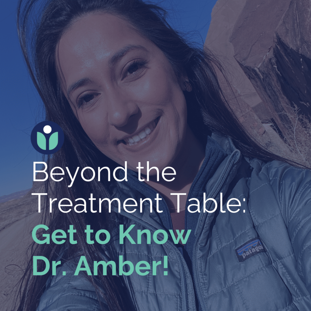 Dr. Amber, pelvic floor therapist at UpLift, with the title 'Beyond the Treatment Table: Get to Know Dr. Amber'
