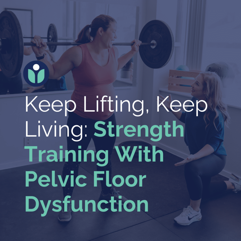 A physical therapist discusses lifting technique with a patient before beginning the exercise, ensuring proper form and pelvic floor awareness.