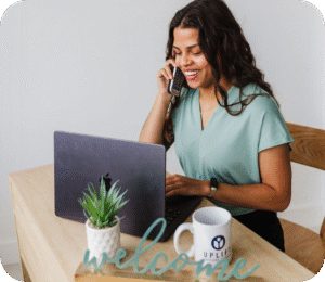 Reception area at San Antonio physical therapy clinic UpLift