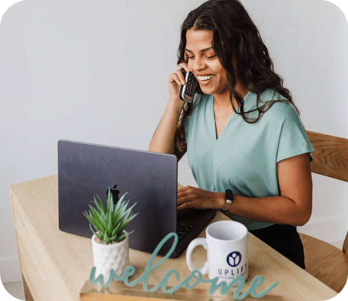 Reception area at San Antonio physical therapy clinic UpLift