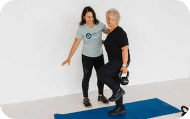 Woman doing pelvic floor physical therapy exercises in San Antonio clinic