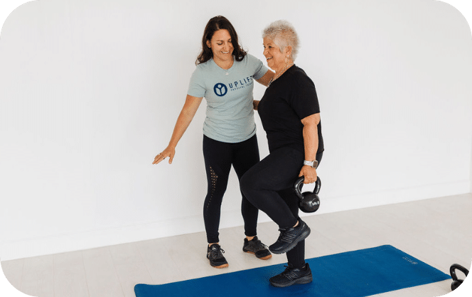 Woman doing pelvic floor physical therapy exercises in San Antonio clinic